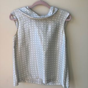 Silk polka dot sleeveless blouse
